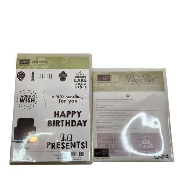 Stampin' Up! PARTY‎ WISHES Stamp Set & PARTY POP-UP Dies Birthday Cake Balloon - Picture 1 of 6